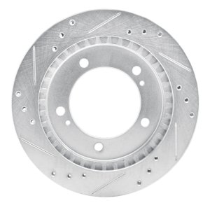 Chevrolet Tracker Brake Rotor (1) - Front Right - R1 Concepts - Drilled & Slotted - Silver - `99-`04